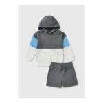 Boys Grey Hoodie & Jogging Shorts Set (1-8yrs)