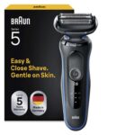 Braun Series 5 Electric Shaver for Men, Wet & Dry Foil Razor, Blue EasyClean System, AutoSense Technology,