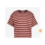 Brave Soul Rust Stripe Oversized T Shirt XS