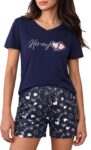 Bresdk Womens Pyjama Set Soft Short Sleeve Pjs Sets Summer Loungewear