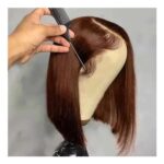 Brown 4 Bob Wig, 13×4 Human Hair Lace Front, 10in