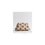 Brown Bead and Sequin Flower Shoulder Bag