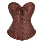 Brown Overbust Corset Top for Halloween Costumes