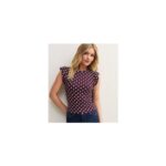 Burgundy Cotton Rich Ribbed Frill Sleeve Vest