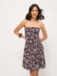 Burgundy Floral Bandeau Mini Dress Sizes 8-10 and 20-24. Free C&C