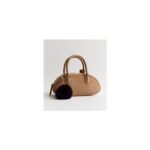 Burgundy Fluffy Pom Pom Bag Charm