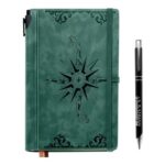 CECOMBINE A5 Leather Notebook, 200 Pages, Pen Holder, Dark Green