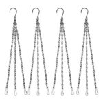 CERCTLA 4pcs Black Heavy-Duty Hanging Basket Chains, 3-Point