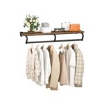 CHOEZON Metal Wall Mounted Clothes Rack, 110 Cm Top Shelf