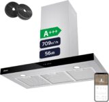 CIARRA 90cm Chimney Cooker Hood,709m³/h, WIFI APP Touch Control CBCS9102