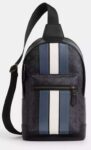 COACH Mens West Pack In Signature Canvas With Varsity Stripe Bag