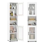 COSTWAY Tall Bathroom Cabinet, Freestanding Storage Cupboard (White)