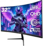 CRUA 32-Inch Frameless 1500R Curved Gaming Monitor – 2K QHD (25601440), 165Hz
