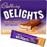 Cadbury Delights Soft Nougat Orange & Caramel Bars 5 x 22g (110g), £1.16/£1.04 with S&S