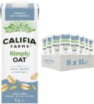 Califia Farms Simple and Organic Oat – Lactose Free, Dairy Free, No Added Sugar, Vegan, Free From Plant Based Drinks (8 x 1L) – £6.55 S&S