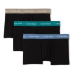 Calvin Klein Mens 3-Pack Low Rise Trunks, Black, Size L