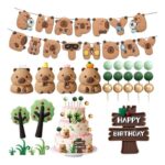 Capybara Birthday Party Supplies – 27-Piece Animal-Themed Set (Indoor/Outdoor)