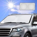 Car Windshield Sunshade, Two-tone, Sunshade, Blocks UV Rays, Front Window Protector, Foldable, 16083CM, Compatible with SUV, Passenger Car, Truck, Van
