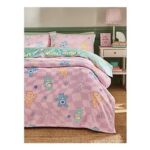 Care Bears Pink Gingham Fleece Blanket Throw – 100 X 150cm