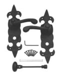 Carlisle Brass Fleur de Lys LoB Bathroom Door Handles Pair Antique Black (4349H) (Free C&C)