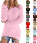 Cashmere Jumpers For Women UK Long Sleeves Pullover Sweaters Fleece Tops