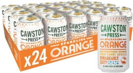 Cawston Press Fizzy Drink Blended with Sparkling Water and Squeezed Seville Oranges (330ml x 24 cans) Gluten Free – Vegan – No Added Sugar