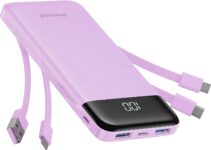 Charmast Power Bank with Built in Cables X 4, 10000mAh Portable Charger
