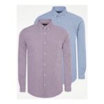 Checked Long Sleeve Regular Fit Shirts 2 Pack (FREE C&C)
