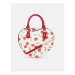 Cherry Print Heart Crossbody Bag