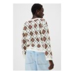 Chocolate Brown Crochet Patchwork Jumper