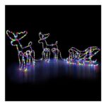 Christow Sleigh & Reindeer Outdoor Christmas Light 250cm