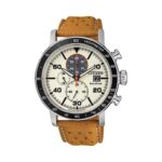 Citizen Mens Eco-Drive Brycen Chronograph Watch with Brown Leather Strap, Model: CA0641-16X