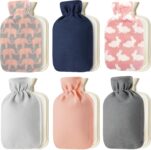 CityComfort Hot Water Bottle with Soft Fleece Cover – Natural Rubber 2 Litre – British Design – UK Safe Tested