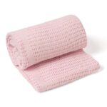 Clair de Lune Soft Cotton Cellular Baby Shawl Blanket 70 x 90 cm (Pink)