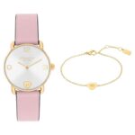 Coach Elliot 28mm Yellow Gold Tone Watch and Bracelet Set
