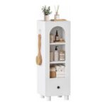 Coleshome Slim Bathroom Storage Cabinet, White