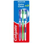 Colgate Extra Clean Medium Manual Toothbrush, 3 Pack