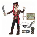 Color Prince Pirate Costume for Kids with Hat and Sword