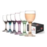 Coloured 6-Piece Stemmed Glass Set: Port, Sherry, Cordial, Liqueur
