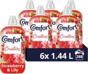 Comfort Creations Strawberry & Lily Fabric Conditioner with Stay Fresh technology for 100 days of freshness fragrance 6x 1.44 L (288 washes)