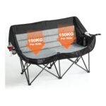 Coolfish Double Camping Chair for Adults 300kg Black