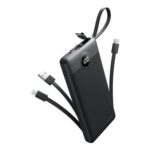 Coowisty 10000mAh Slim Power Bank with 4 Built-in Cables