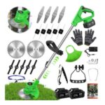 Cordless 24V Grass Trimmer with Metal/Plastic Blades, Telescopic, 2x4000mAh