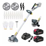 Cordless Grass Trimmer with 2 Batteries, Adjustable