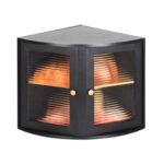 Corner Bamboo Bread Bin, Double-Decker, Black, 12.6×12.6×13.4