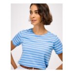 Cotton Breton Tee in Lilac, Blue and Pink Stripes