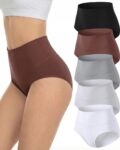 Cotton Underwear Women, Breathable High Waisted Underwear 5 Pack