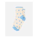 Cream & Blue Polka Dot Ankle Socks
