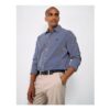 Crew Clothing Classic Micro Stripe Shirt in Dark Blue and White