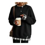 Crew Neck Lightweight Womens Sweatshirt Oversized Relaxed